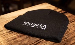 Valhalla beanie product shot flat on table